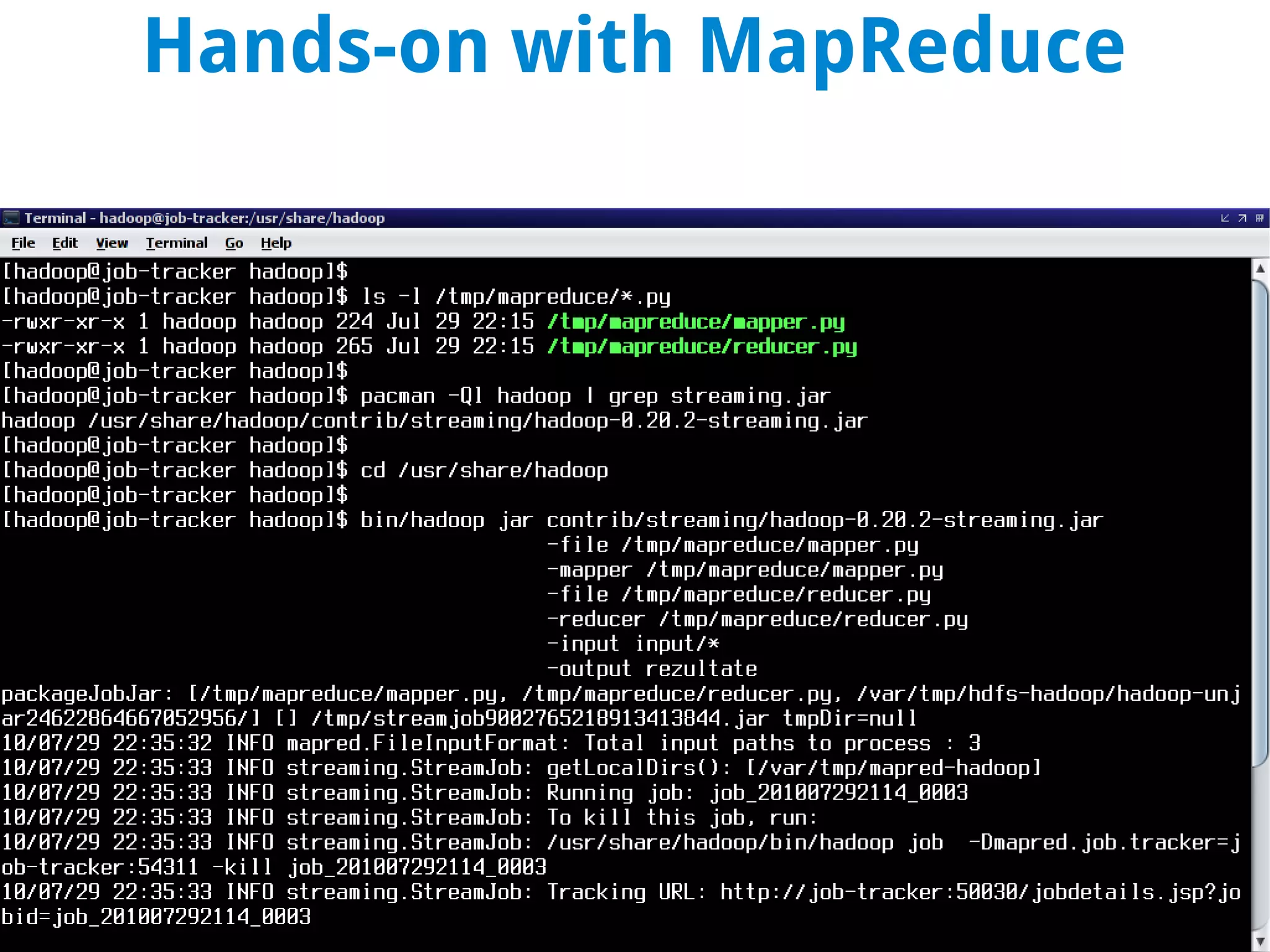 Hands-on with MapReduce
 