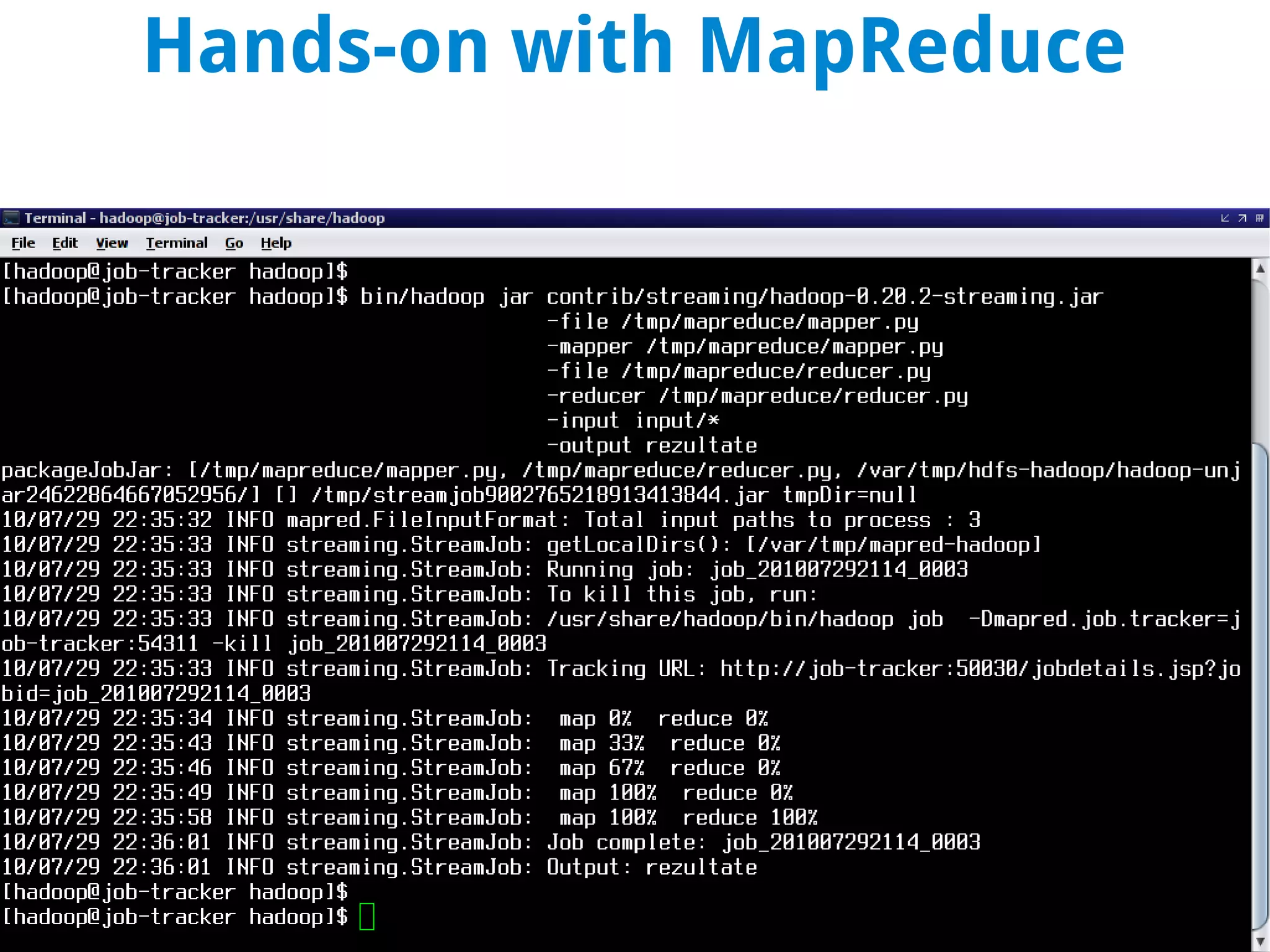 Hands-on with MapReduce
 