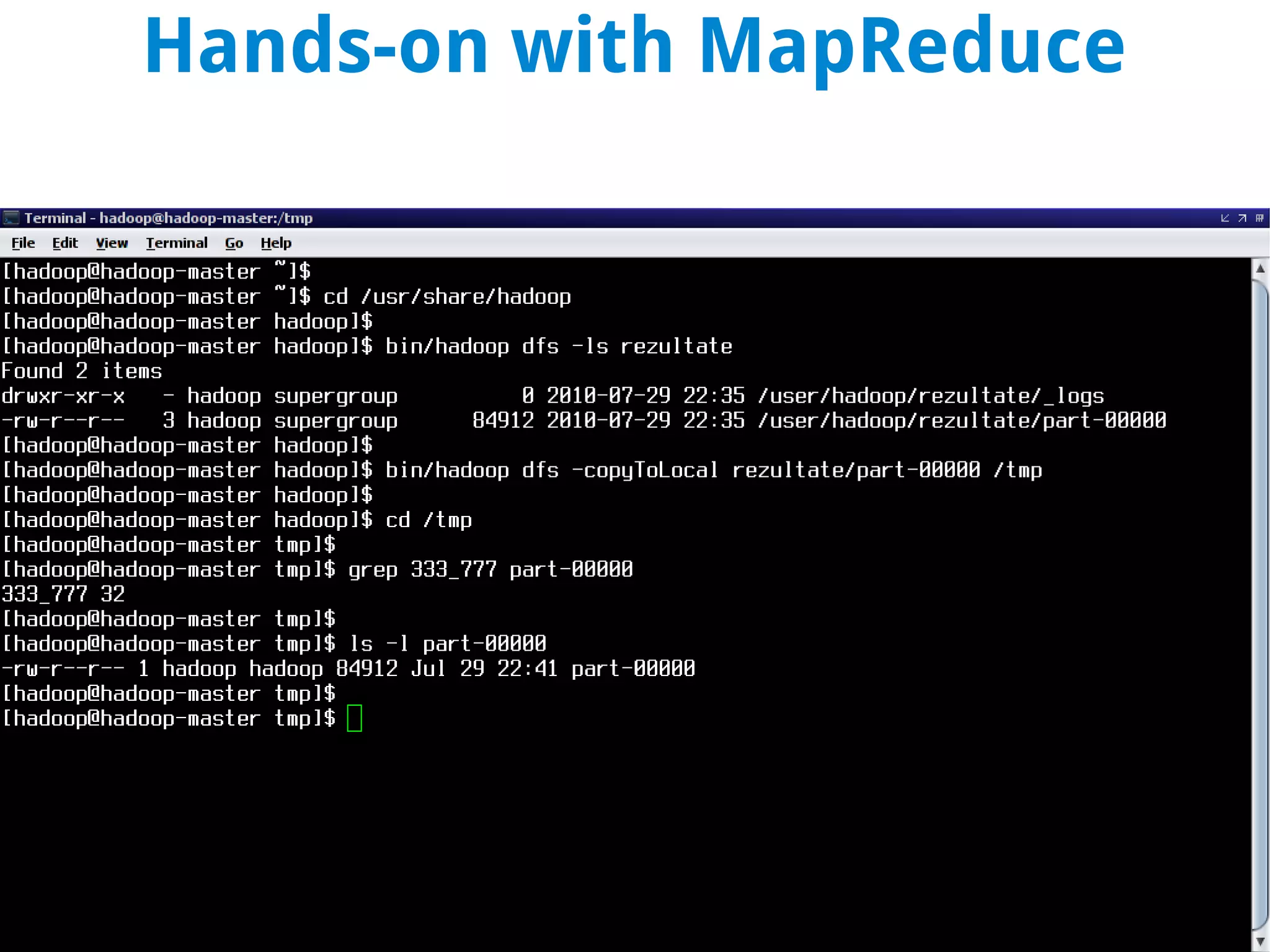 Hands-on with MapReduce
 