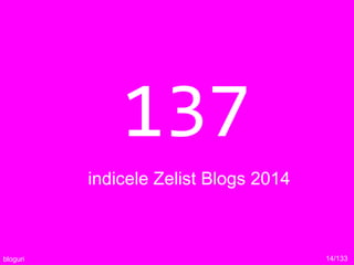 137
indicele Zelist Blogs 2014
14/133bloguri
 