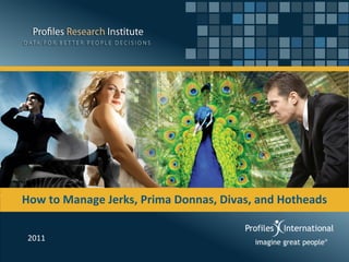 How to Manage Jerks, Prima Donnas, Divas, and Hotheads

 2011
                                         How to Manage Jerks, Prima Donnas,
                                                 Divas, and Hotheads Survey
 