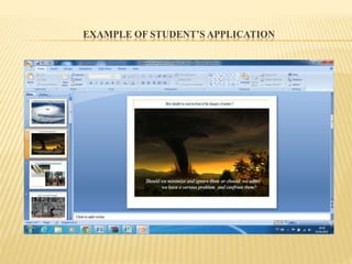 EXAMPLE OF STUDENT’S APPLICATION
 