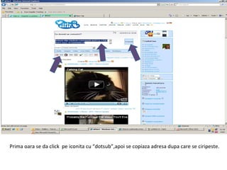 Prima oara se da click  pe iconita cu “dotsub”,apoi se copiaza adresa dupa care se ciripeste. 