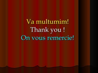 Va multumim! Thank you ! On vous remercie! 