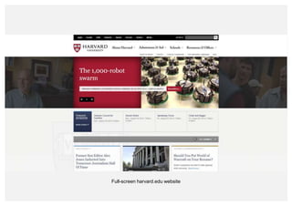 Full-screen harvard.edu website 
 