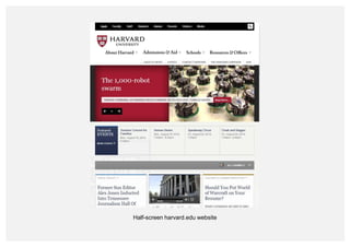 Half-screen harvard.edu website 
 