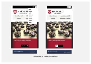 Mobile view of harvard.edu website 
 