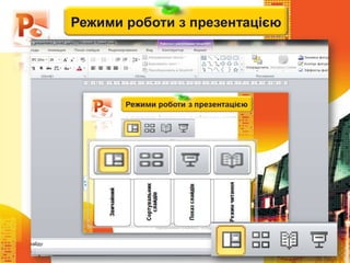Чашук О.Ф., вчитель
інформатики ЗОШ№23, м.Луцьк
Режими роботи з презентацією
 