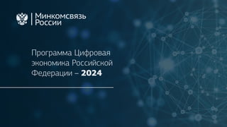 Программа Цифровая
экономика Российской
Федерации – 2024
 