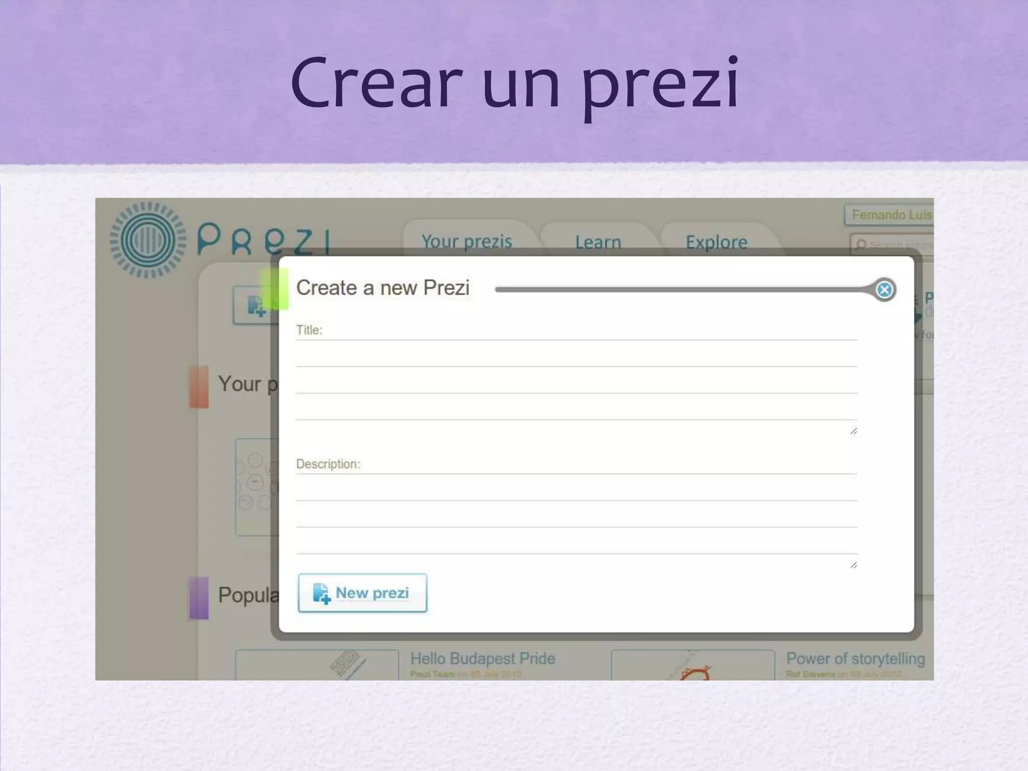 Crear un prezi
