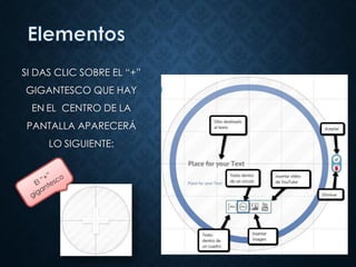SI DAS CLIC SOBRE EL “+”
GIGANTESCO QUE HAY
EN EL CENTRO DE LA
PANTALLA APARECERÁ
LO SIGUIENTE:
 