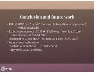 SIMD Compression and the Intersection of Sorted Integers | PDF