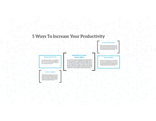5 ways to increase your productivity