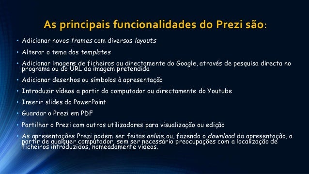 Programa apresentacao prezi