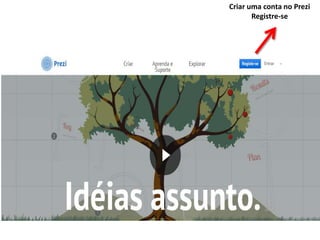 Criar uma conta no Prezi
Registre-se

 