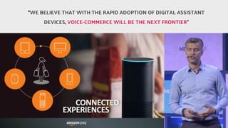 WE BELIEVE THAT WITH THE RAPID ADOPTION OF DIGITAL ASSISTANT
DEVICES, VOICE-COMMERCE WILL BE THE NEXT FRONTIER
 