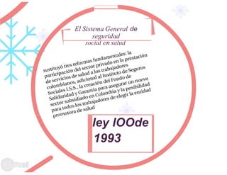 El Sistema General de
seguridad
social en salud
ley lOOde
1993
 