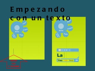 Empezando con un texto HACER CLIC Y ESCRIBIR
