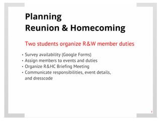 Red & White Student Organization - CASE ASAP Organizational Master's Class