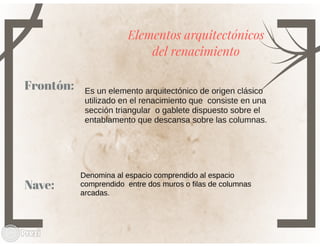 Elementos Arquitectónicos Renacimiento