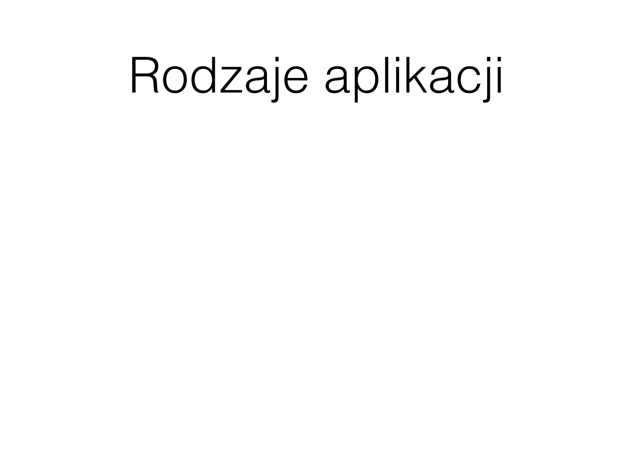 Rodzaje aplikacji
 