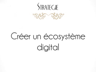Créer un écosystème
digital
Strategie
 