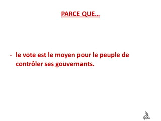 Pourquoi voter ?