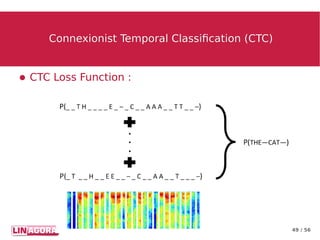 49 / 56
Connexionist Temporal Classification (CTC)Connexionist Temporal Classification (CTC)
● CTC Loss Function :
 