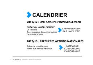CALENDRIER
            2011/12 : UNE SAISON D’INVESTISSEMENT
             CRÉATION & DÉPLOIEMENT
             De l’identit...
