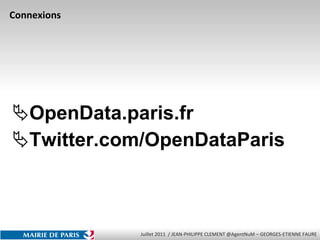 OpenData.paris.fr Twitter.com/OpenDataParis Connexions 