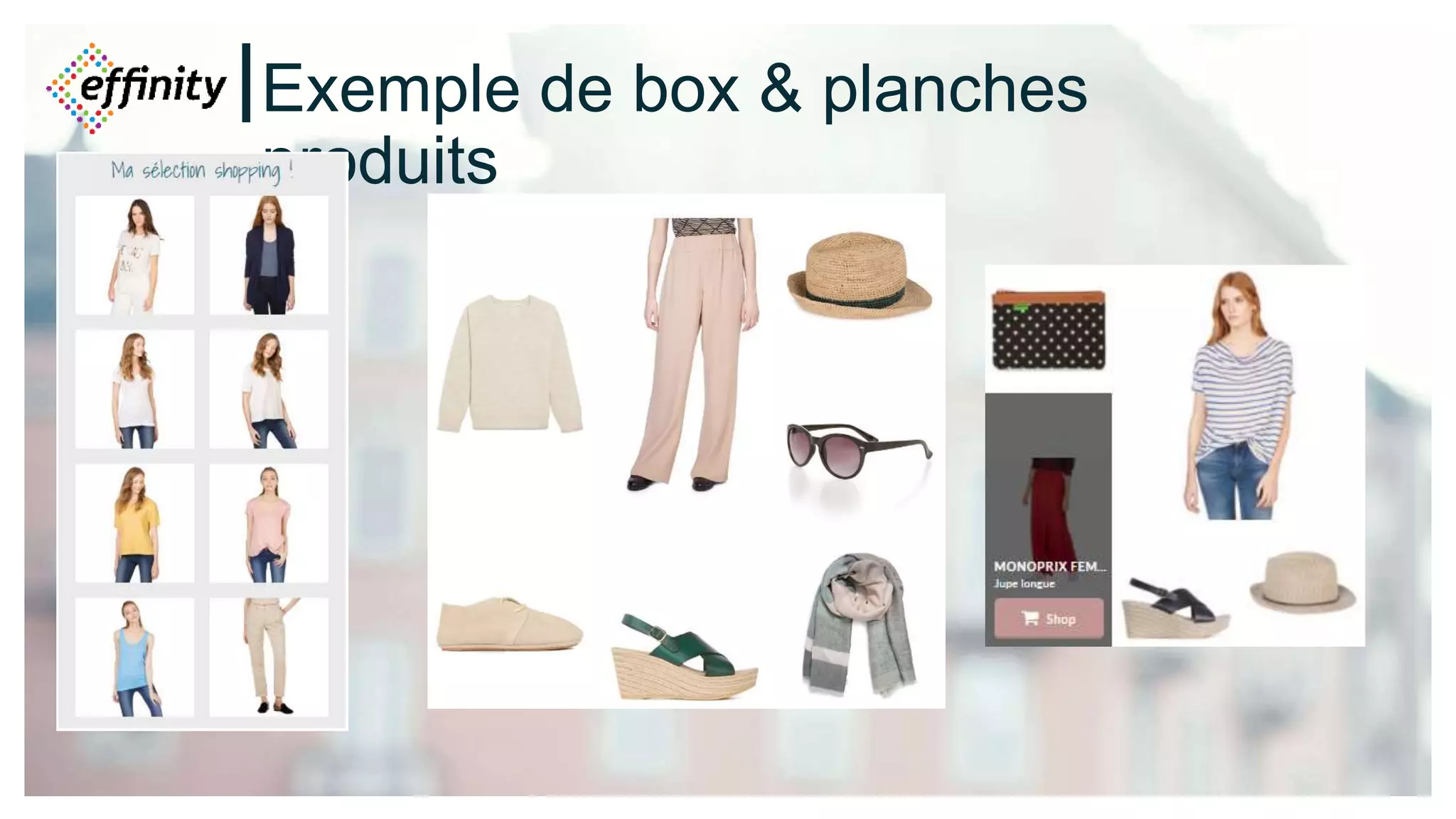 Exemple de box & planches
produits
 