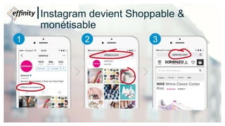 Instagram devient Shoppable &
monétisable
1 2 3
 