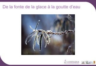 De la fonte de la glace à la goutte d’eau

 