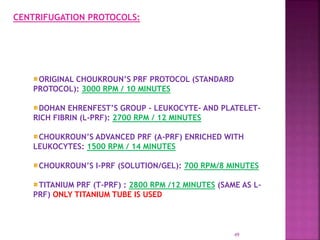 PLATELET RICH FIBRIN - ROLE IN PERIODONTICS | PPTX