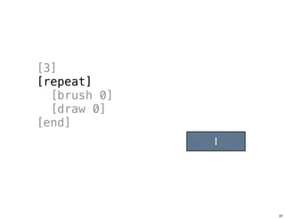 [3]
[repeat]
[brush 0]
[draw 0]
[end]
1
Tuesday, June 25, 13
 
