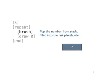 [3]
[repeat]
[brush]
[draw 0]
[end]
2
Tuesday, June 25, 13
 