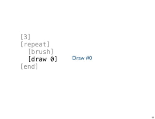 [3]
[repeat]
[brush]
[draw 0]
[end]
Tuesday, June 25, 13
 