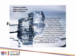 Focus on the VALUE ADDED by
        the program.
 