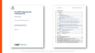7
csrc.nist.gov/pubs/cswp/29/the-nist-cybersecurity-framework-20/ipd
 