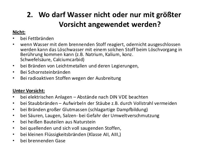 Prufungsvorbereitung Brennen Und Loschen