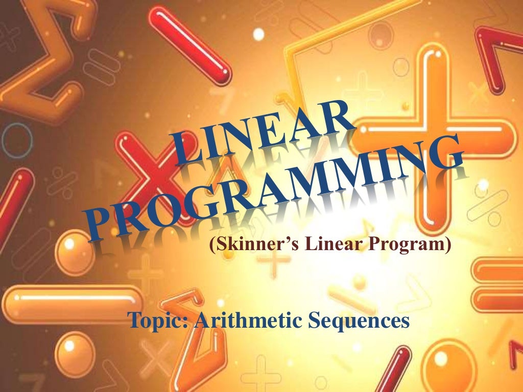 LINEAR PROGRAMMING-Arithmetic Sequences