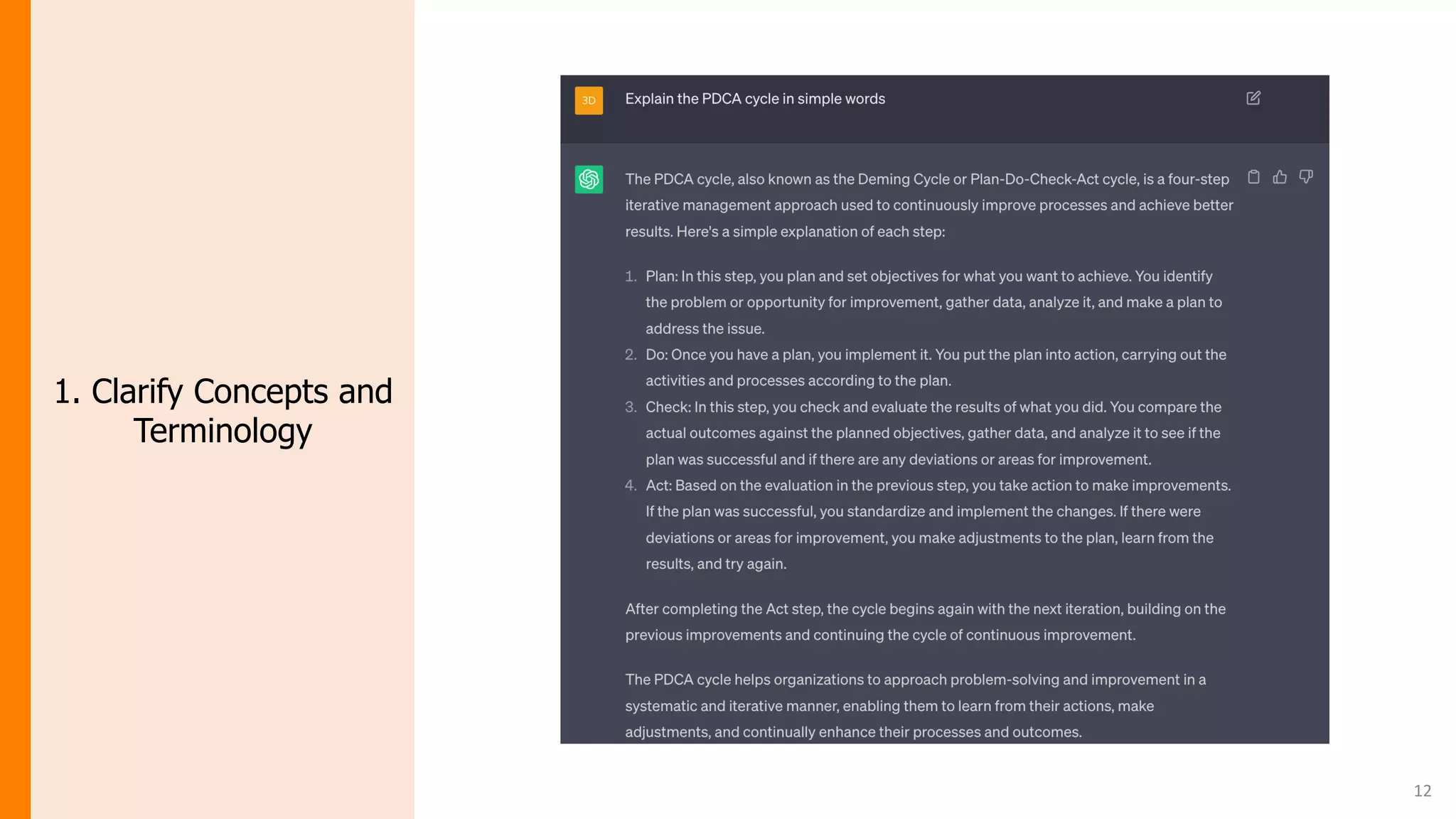 12
1. Clarify Concepts and
Terminology
 