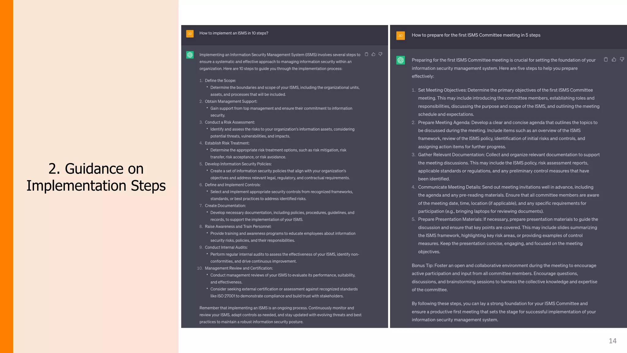 14
2. Guidance on
Implementation Steps
 
