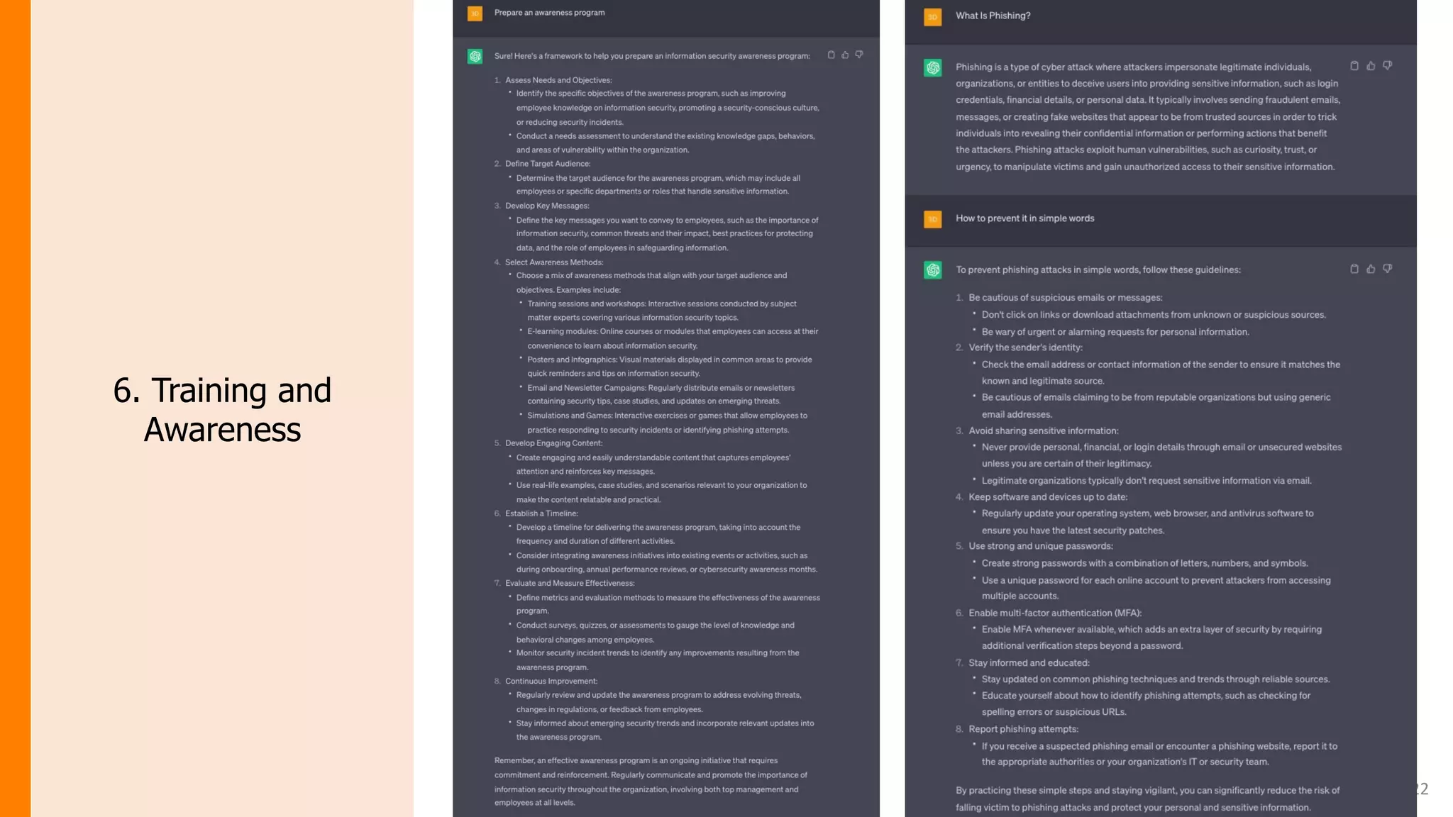 22
6. Training and
Awareness
 