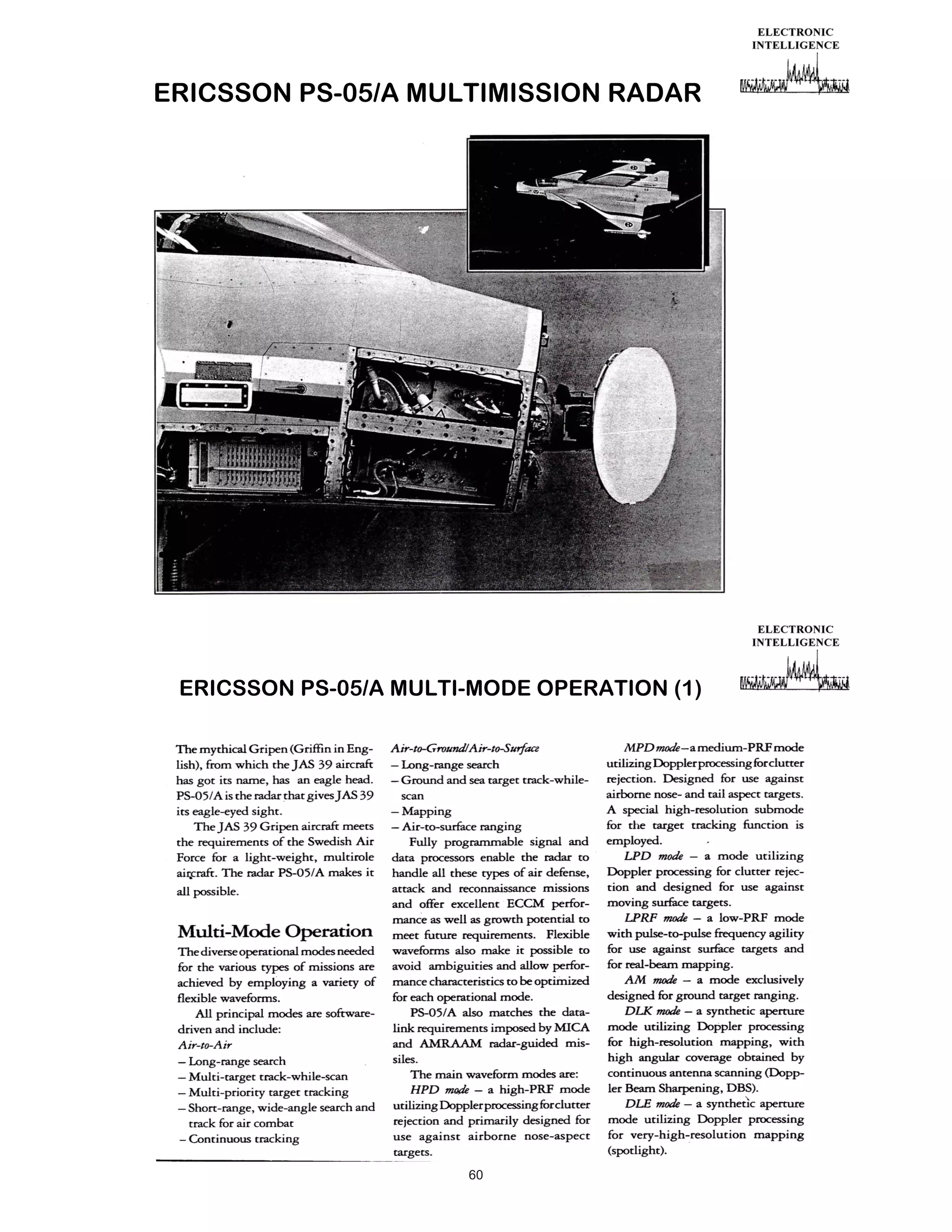 ERICSSON PS-05/A MULTIMISSION RADAR

59

ERICSSON PS-05/A MULTI-MODE OPERATION (1)

60

 