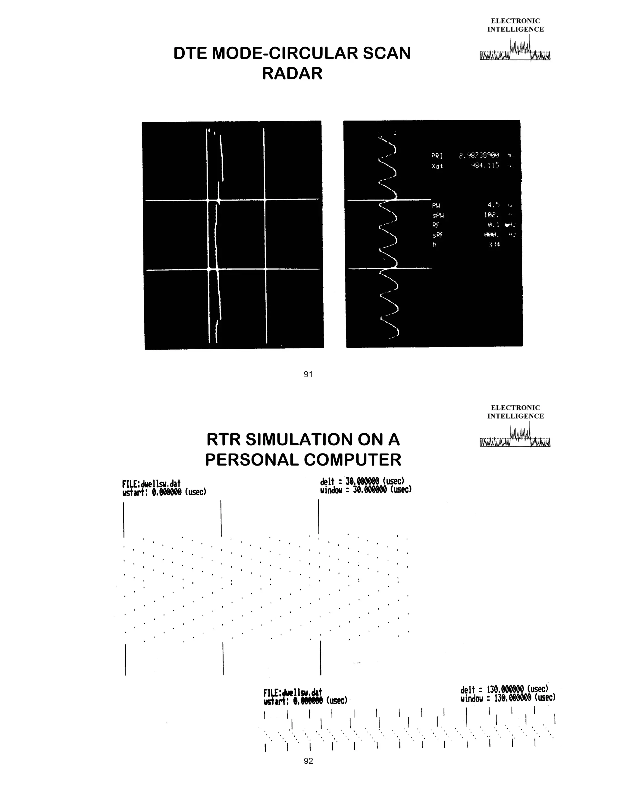DTE MODE-CIRCULAR SCAN
RADAR

91

RTR SIMULATION ON A
PERSONAL COMPUTER

92

 