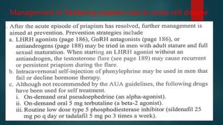 Management of Stuttering priapism due to sickle cell disease
 
