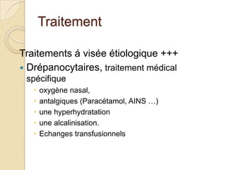 TraitementSympathomimétiques : injection intra- caverneuse Dopamine : ampoule 50mg/10ml Phényléphrine (Néosynéphrine) : ampoule 5 mg/1ml : 1mg/1litre de sérum salé. 20 à 30 ml sont régulièrement injectée toutes les 15 mn jusqu’à détumescence.Ephédrine : 3 mg : 1mg/1litre de sérum salé Norépinephrine (Noradrénaline) 8 mg/4mlEffortil (Etiléfrine) 10 mg/ml adulte et 5 mg enfant
