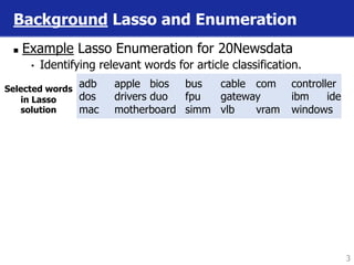 Lasso Good Example Convex Hull Approximation of Nearly Optimal Lasso Solutions | PPT