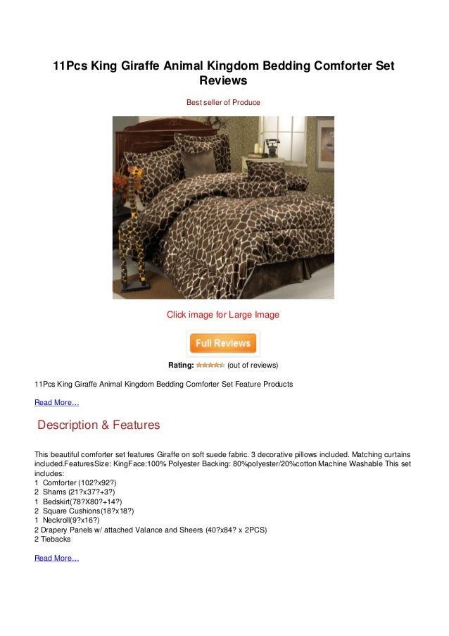 Price 11 Pcs King Giraffe Animal Kingdom Bedding Comforter Set Reviews
